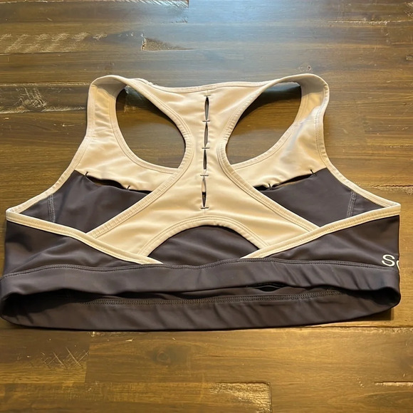 Soul Tack It Back Gray White Sports Bra Athletic Soul Cycle Plus Size XXL - Picture 4 of 7